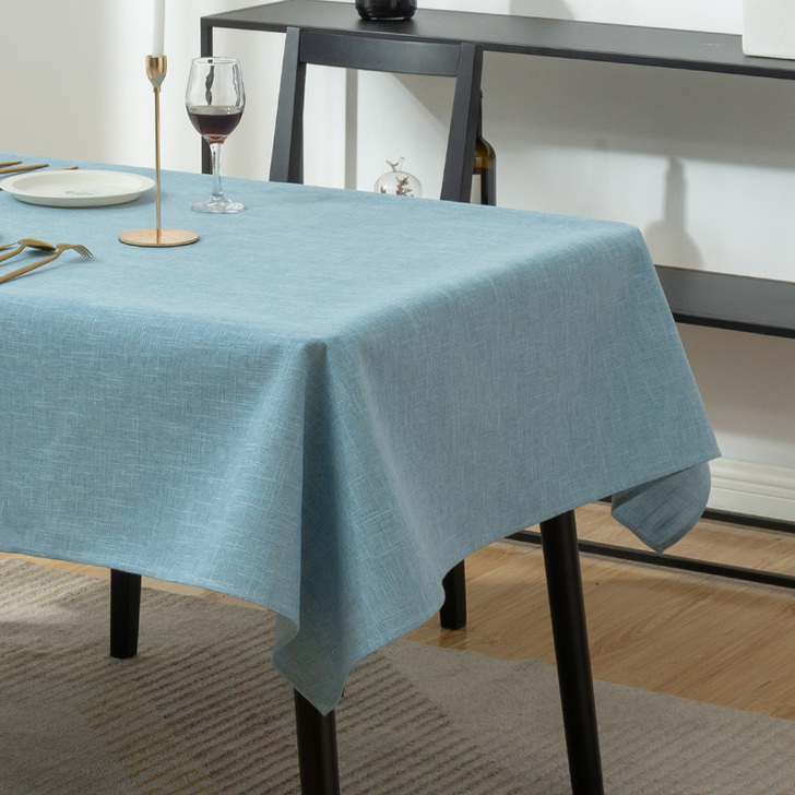 桌布防水防油免洗布艺棉麻北欧简约茶几长方形...