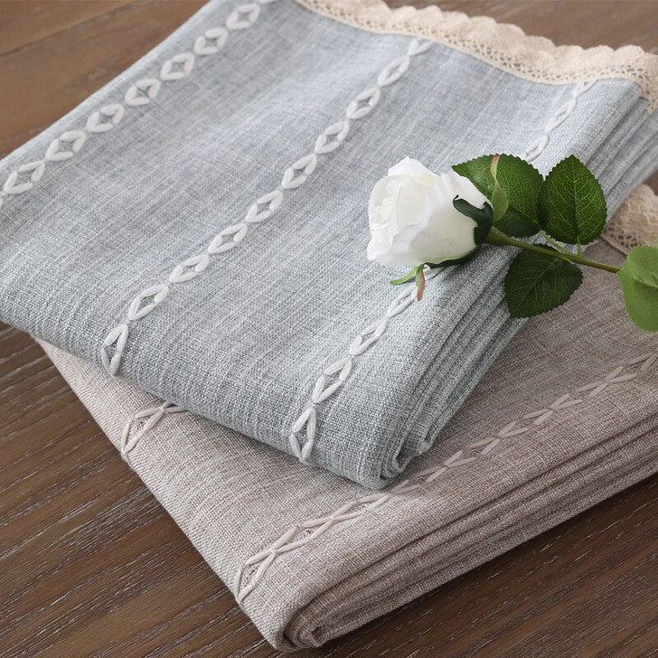 北欧日式桌布布艺棉麻现代简约书桌盖布茶几餐...