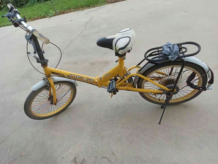 旧折叠自行车，成色如图，不经常骑，没什么毛...
