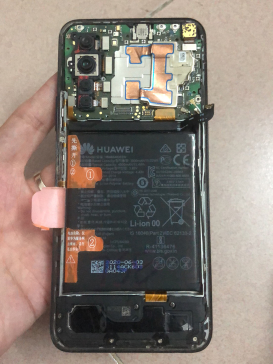 华为nova7SE、不开机、拆件板如图