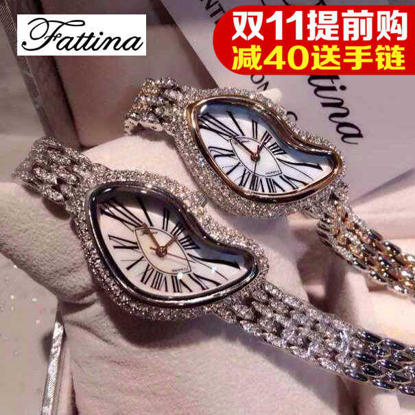 香港FATTINA专柜正品椭圆女表小表盘时...