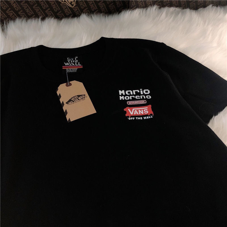 100%纯棉潮牌万斯短袖T恤男女同款宽松休...