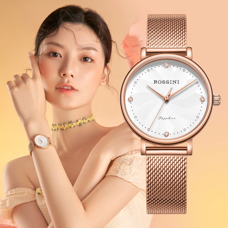 罗西尼 小雏菊女表ins风情话后盖礼盒装时...