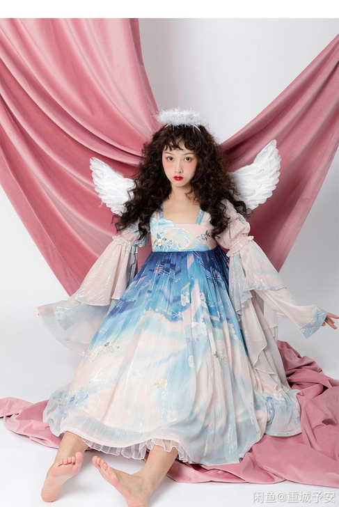 出七月夕 星河 原创汉元素汉服绣花可拆卸手...