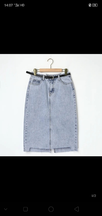 全新牛仔半身包臀裙 浅蓝 XL 2尺2左右...