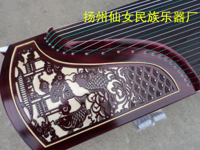 扬州仙女民族乐器厂雕花古筝厂家直销送全套初...