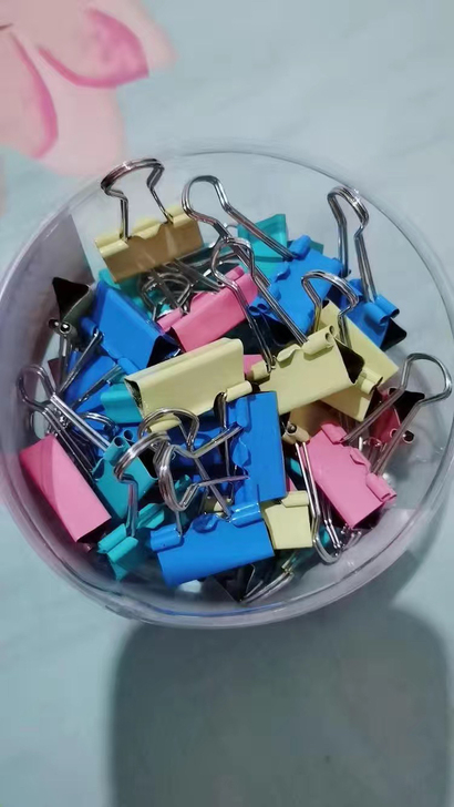 彩色长尾票夹19-51mm文件夹子燕尾夹铁...