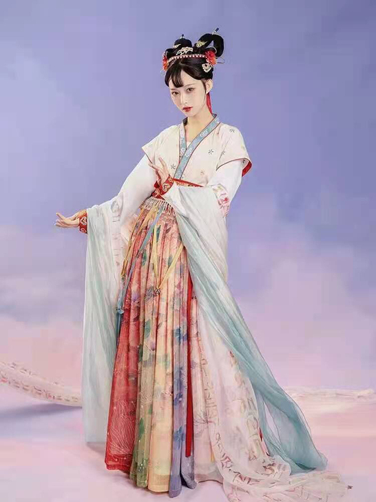 七月夕周年庆秀款 西藏 唐背子齐腰襦裙原创...