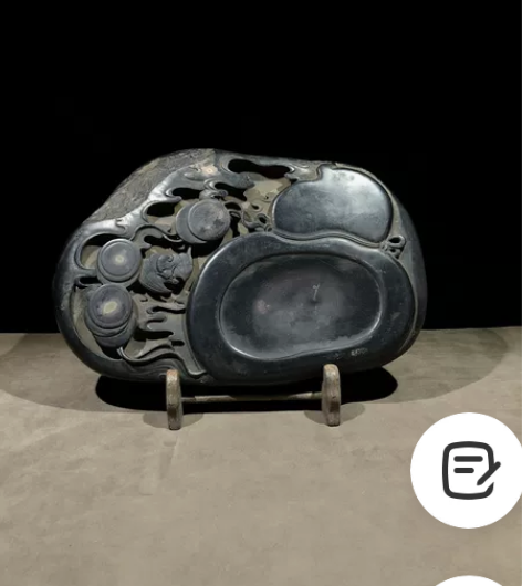 福禄端砚，精工雕刻葫芦寓意福禄。蝙蝠，铜钱...