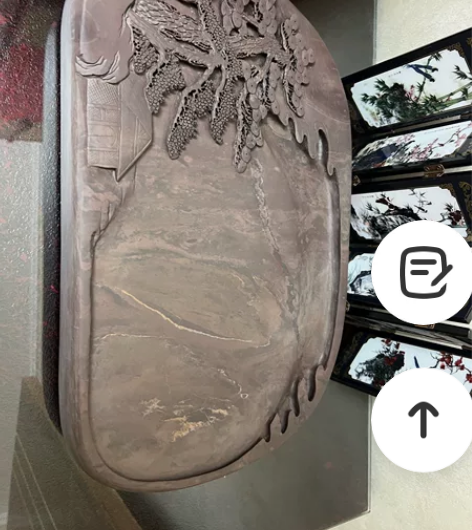 精雕端砚，长宽高36*22*5（厘米） 感...