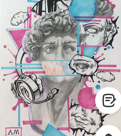 纯手绘铅笔马克笔作品，8开大小，图上标有价...