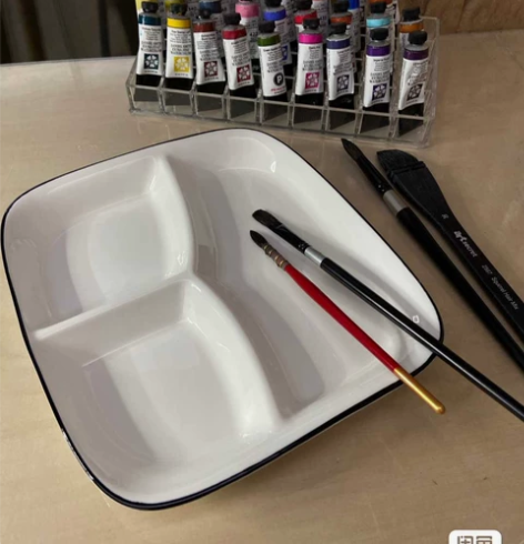 包邮！水彩调色盘陶瓷分格调色盘分区调色盘 ...