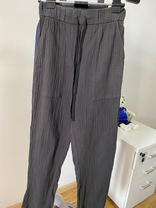 ZARA 度假高腰系带休闲裤