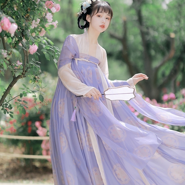 出社原创【梦唐】汉服女唐制一片式齐胸襦裙夏...