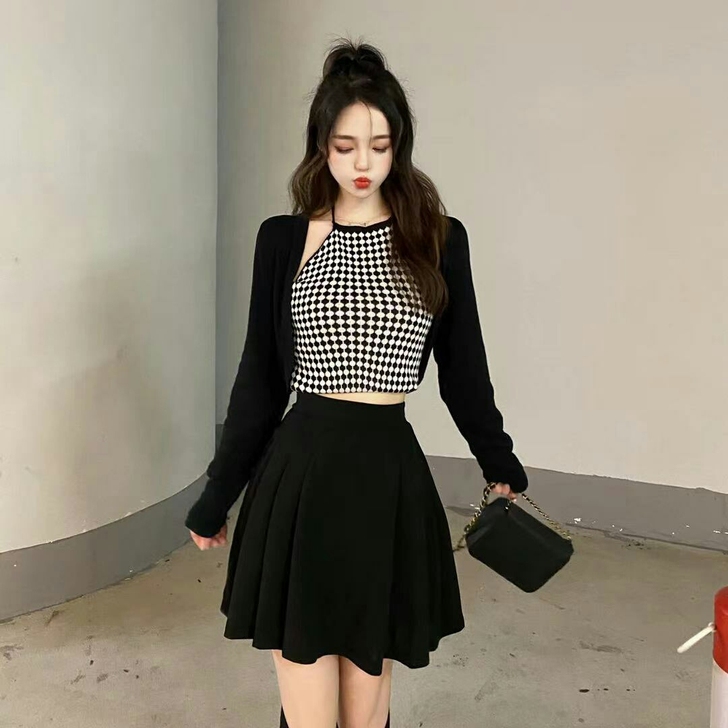 百褶裙女百搭高腰a字半身裙短裙