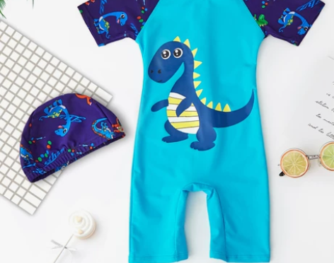 儿童泳衣男童连体小中大童游泳衣宝宝婴幼防晒...