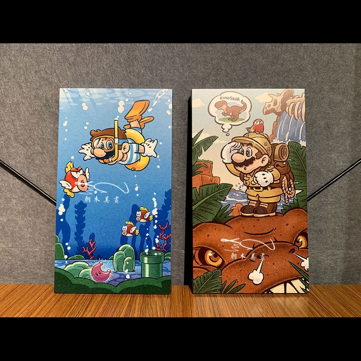 马里奥奥德赛艺术浮世绘系列无框画任天堂装饰...