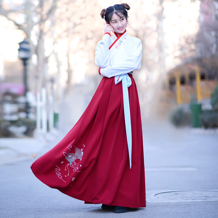 。如梦霓裳汉服女装襦裙[桃花扇]六日常扇子...