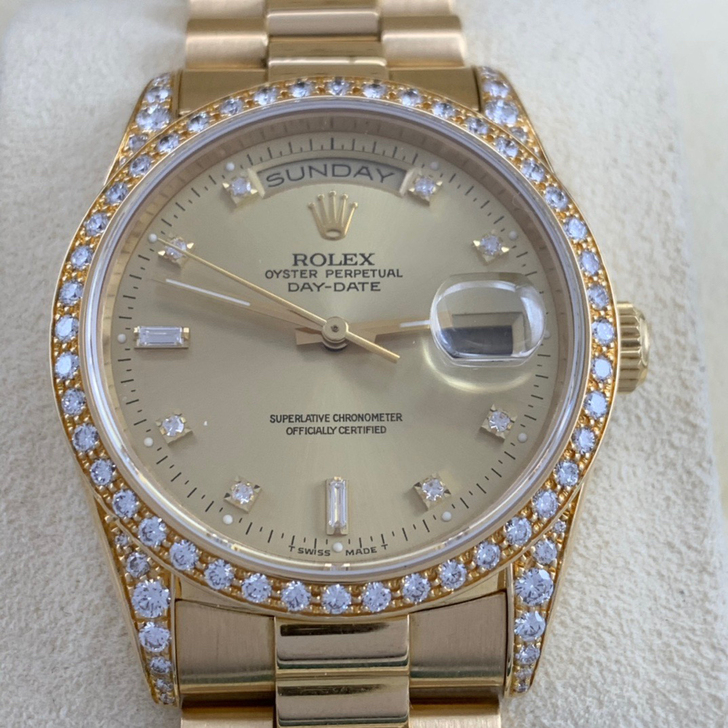 【劳力士】日志18388原钻表径36mm自...