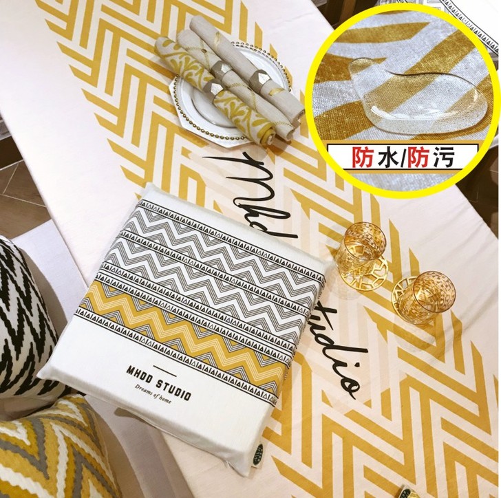 ins茶几桌布布艺北欧餐桌布防水桌垫简约现...