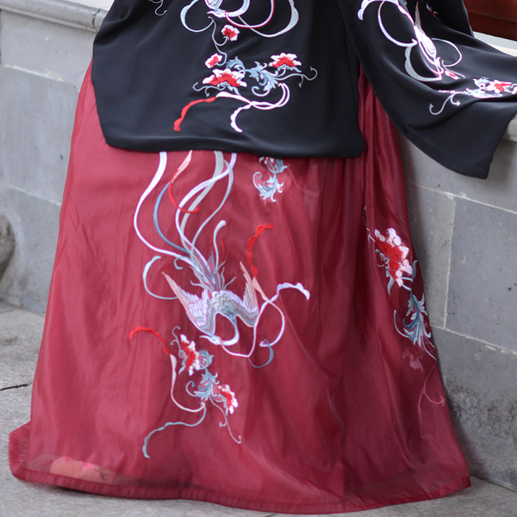 如梦霓裳女装魏晋风汉服大袖交领襦裙广袖青鸾...