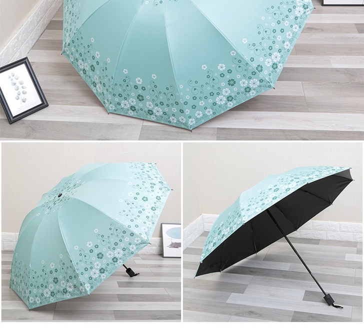 十骨加大双人伞晴雨两用黑胶太阳伞防晒防紫外...