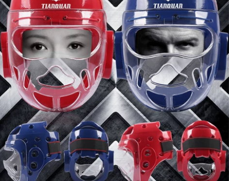 天拳击散打面罩头盔搏击护头全防护面儿童成人...