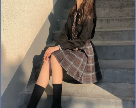 【九九家】新款原创格群禁欲正统jk百褶裙深...