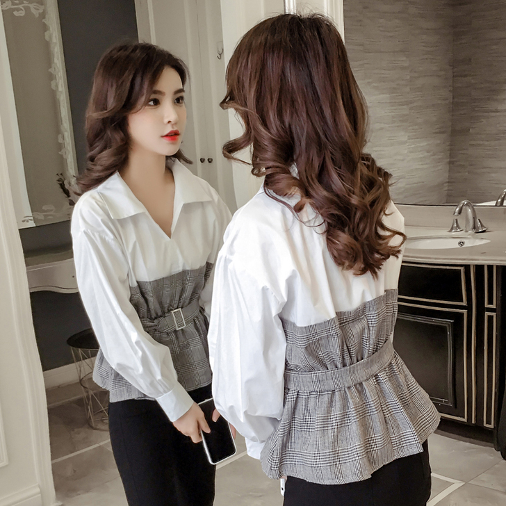 宁莎2020春季新款韩版小清新女装上衣长袖...