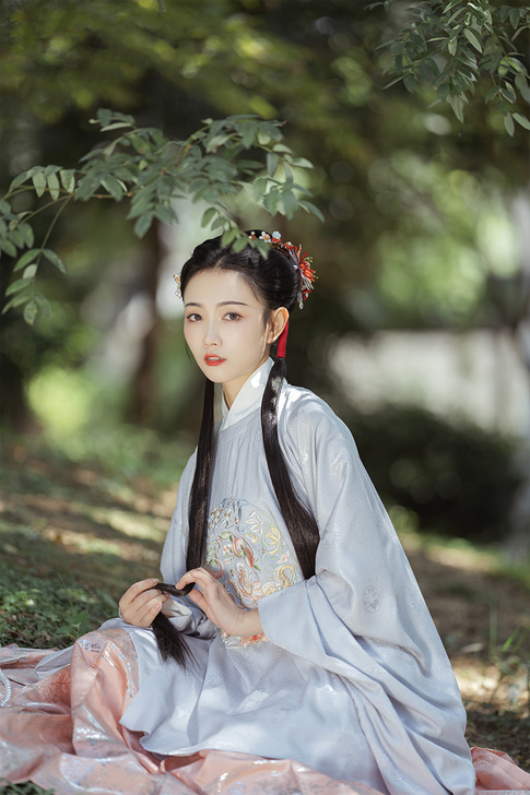 全新兰若庭 如约 圆领大襟 明制 汉服 暗...
