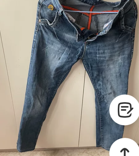 直筒牛仔裤经典五袋款舒适透气长裤男 成色:...