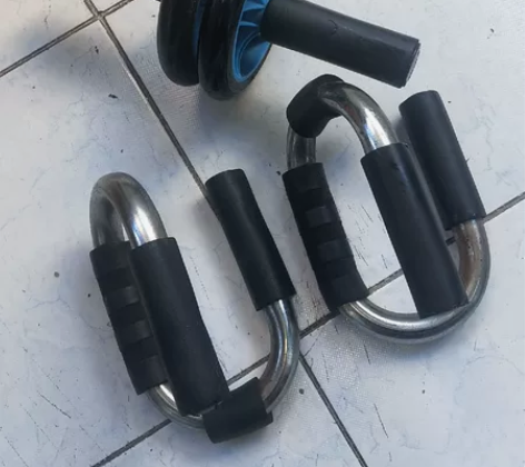 H型俯卧撑支架 钢制S型锻炼胸肌健身器材家...