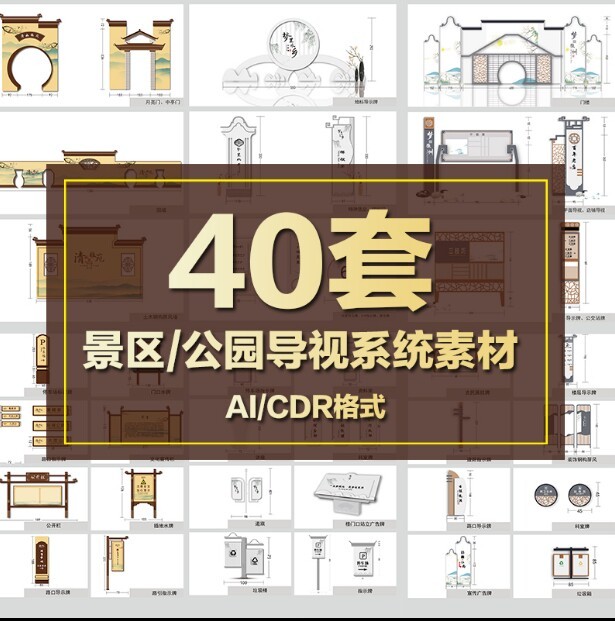 自然景区公园古镇旅游古城导视系统模板导示标...