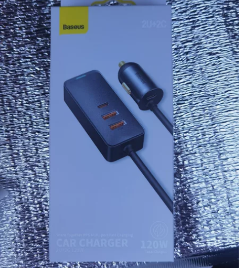 倍思2U+2C延长线点烟器120W快充，未...
