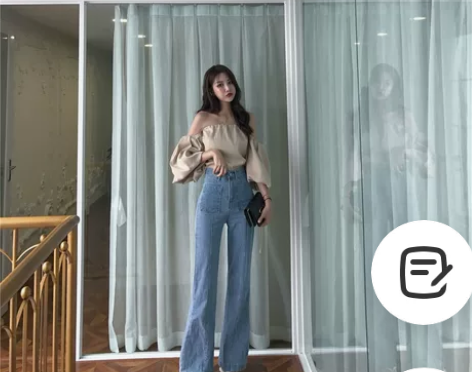 女夏裤子泫雅同款复古高腰显瘦坠感阔腿喇叭牛...