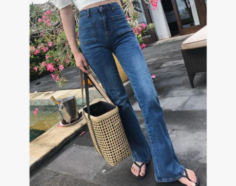openlady 高腰显瘦牛仔裤女 百搭修...
