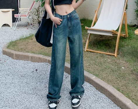 HRZK阔腿牛仔裤女夏季2022年高腰薄款...