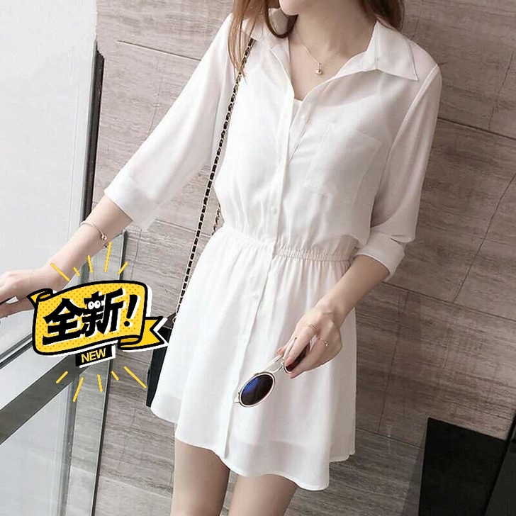 单件/套装女2021夏季新款韩版衬衣雪纺连...