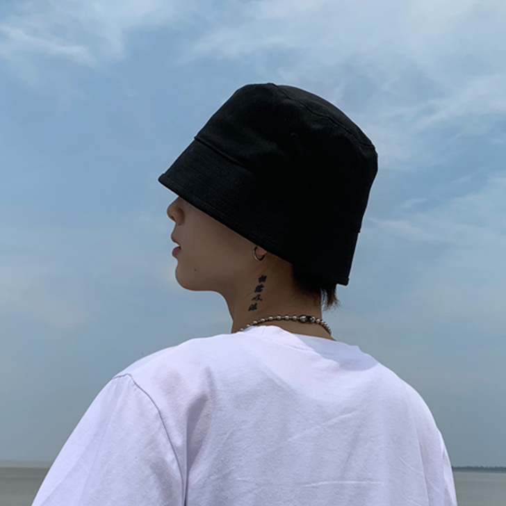 渔夫帽男潮人酷帅帽子男水桶帽春夏季秋天纯色...