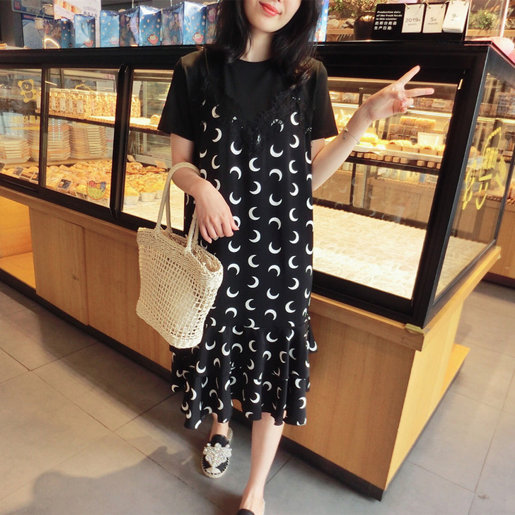 法式裙2020新款夏女韩版气质显瘦雪纺短袖...