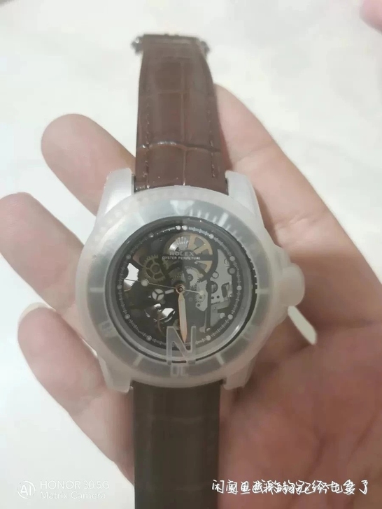 双镂空全透明新概念陀飞轮男士手表