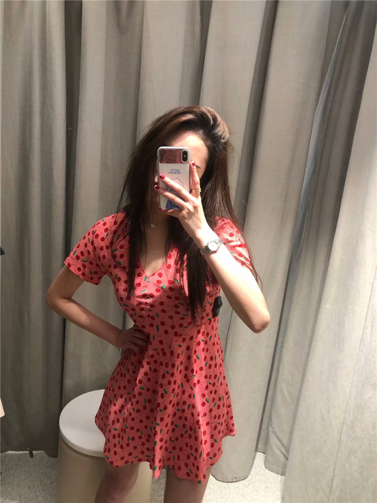 2019新款夏季 ZA家欧美 女装 红樱桃...