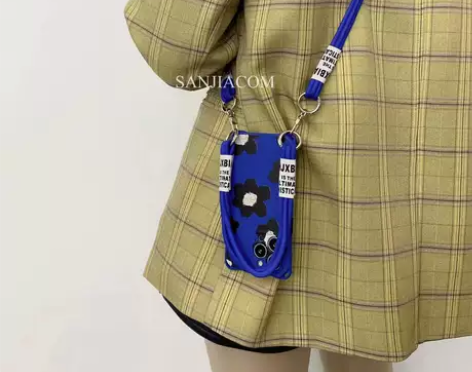 克莱因蓝手机壳挂绳适用iPhone13Pr...