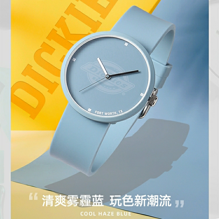 Dickies手表女果冻表情侣手表学生休闲...