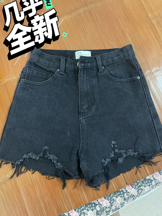 夏季新品高腰韩版显瘦百搭牛仔短裤热裤阔腿裤...