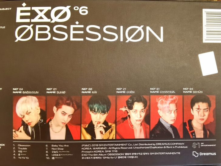 EXO正规六辑 OBSESSION
