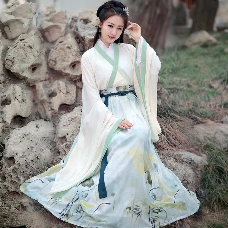 如梦霓裳魏晋风汉服女装日常交领齐腰襦裙相思...