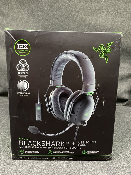 雷蛇旋风黑鲨V2有线游戏耳麦+USB声卡 ...
