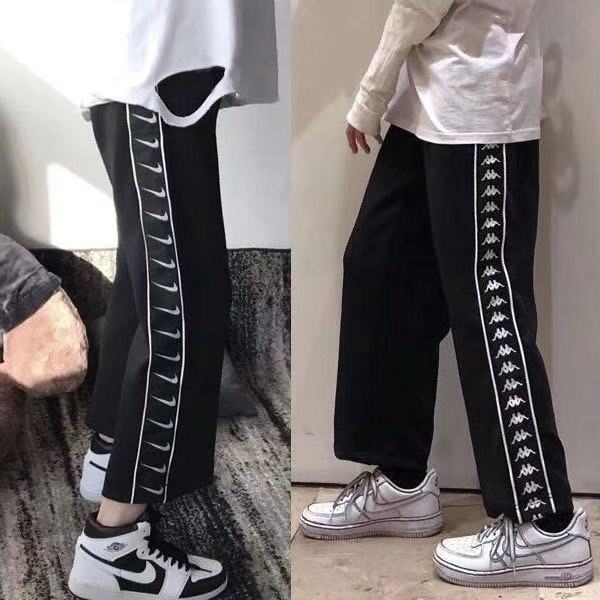 休闲裤黑色卡帕标