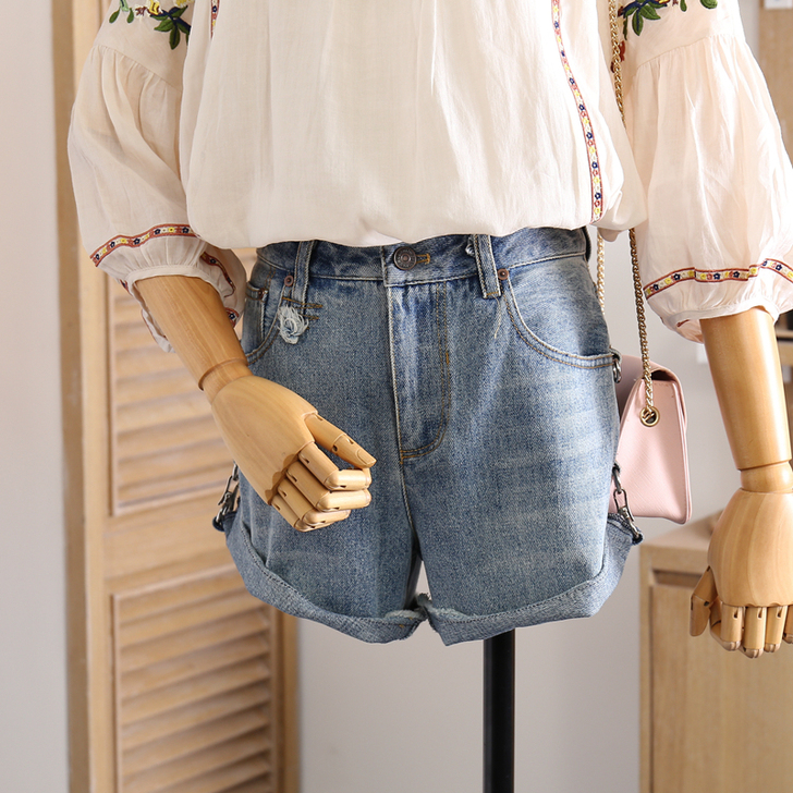 【当季新品】21夏款米祖牛仔短裤夏耳朵女装潮